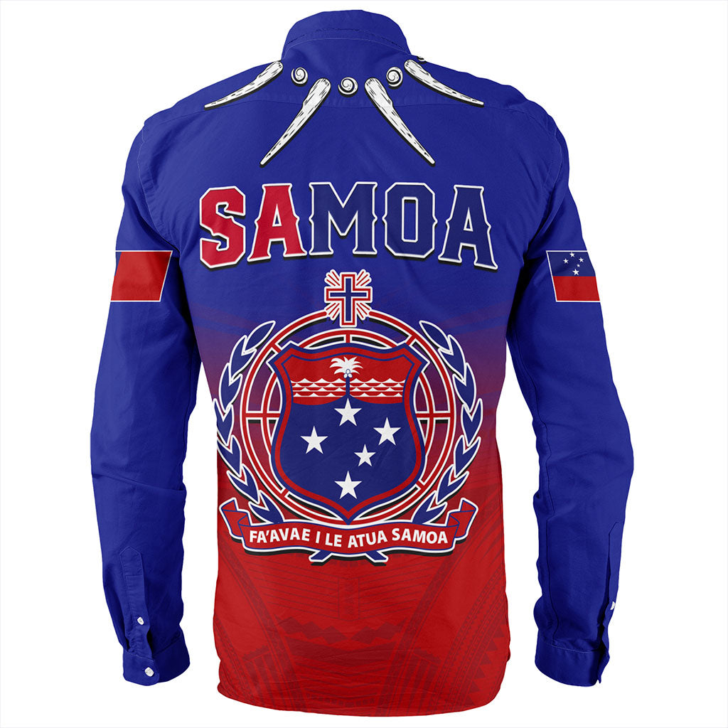 Samoa Long Sleeve Shirt Polynesian Tribal Ula Nifo Round