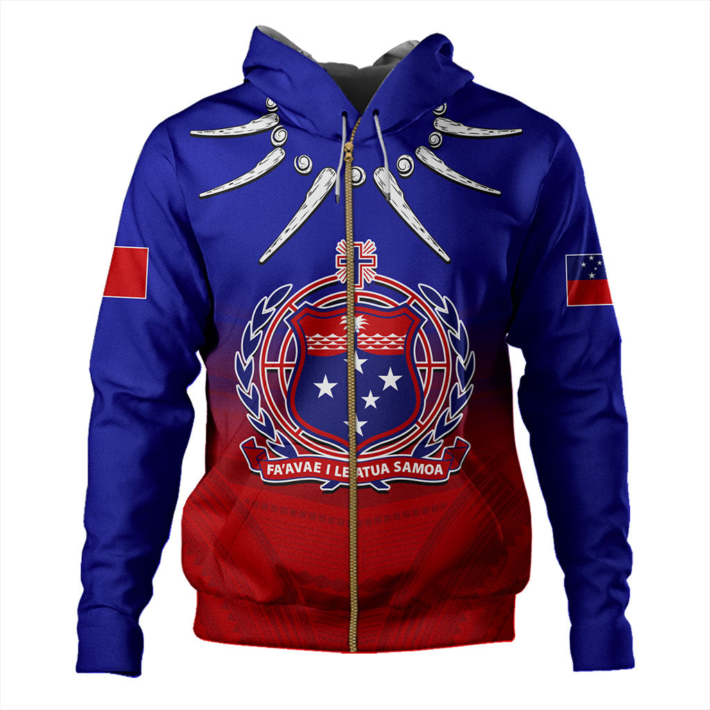 Samoa Hoodie Polynesian Tribal Ula Nifo Round