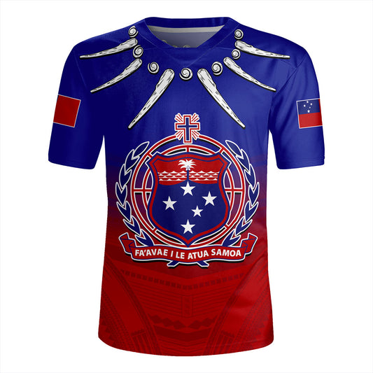 Samoa Rugby Jersey Polynesian Tribal Ula Nifo Round