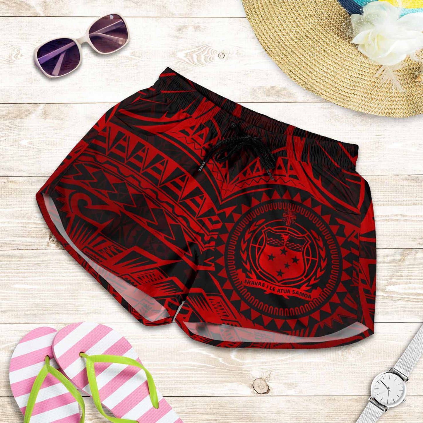 Samoa Polynesian Women Shorts - Samoa Red Seal