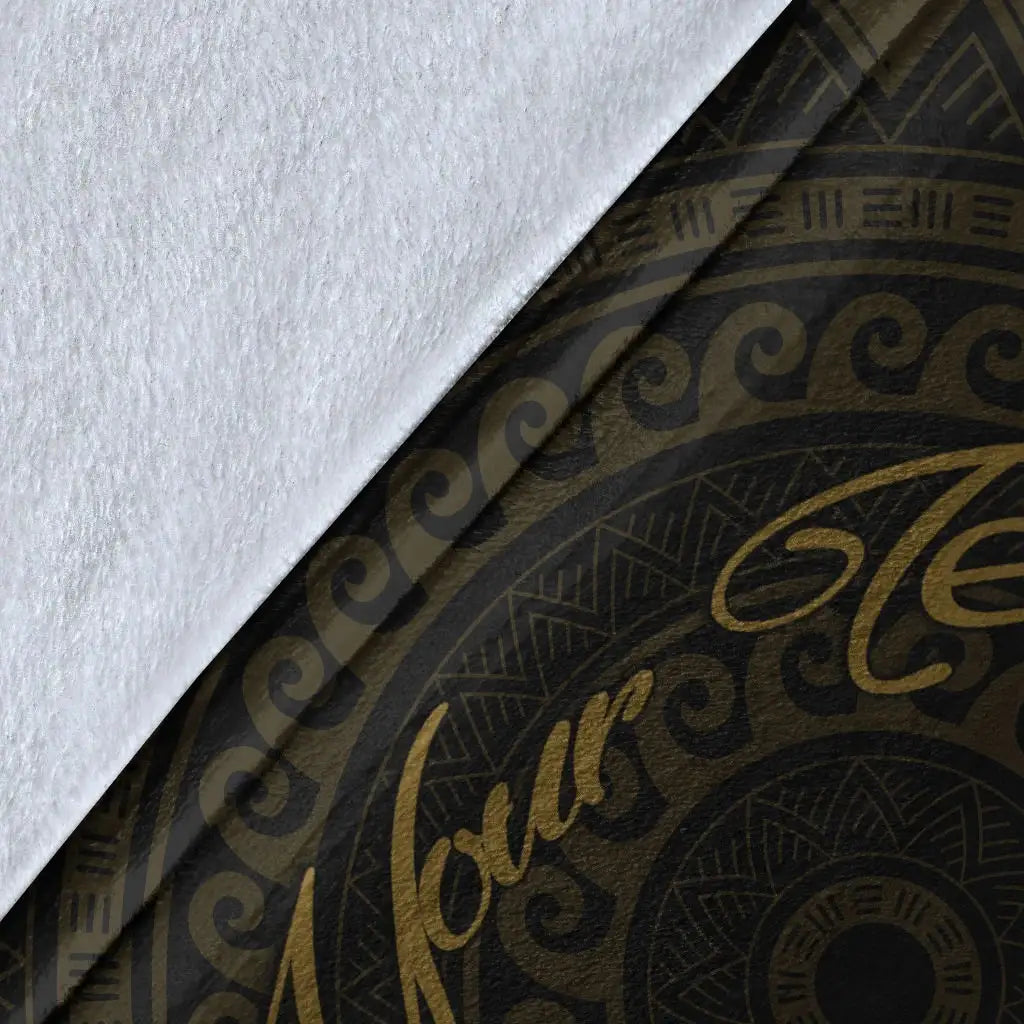 Samoa Premium Blanket - Custom Personalised Polynesian Pattern Style Gold Color
