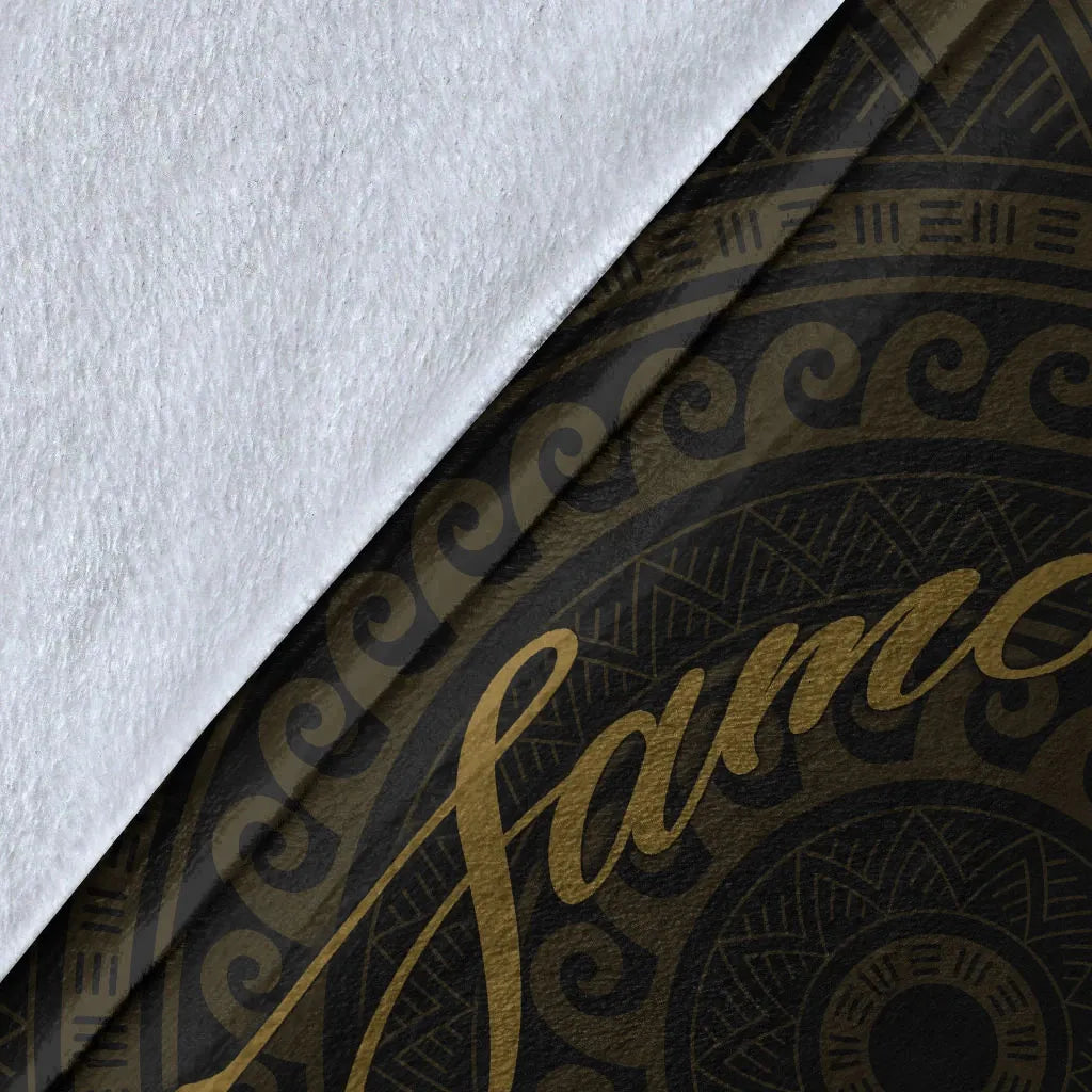 Samoa Premium Blanket - Polynesian Pattern Style Gold Color