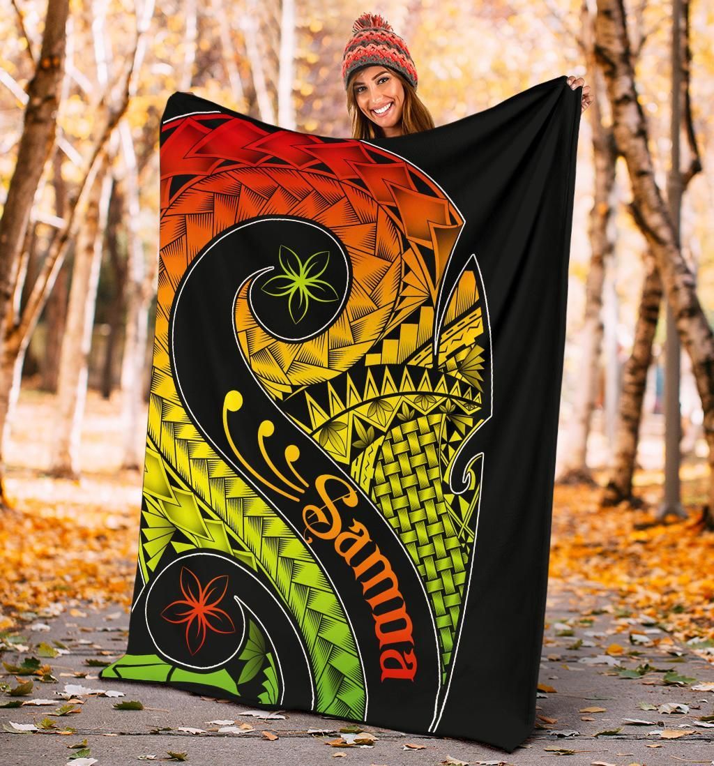 Samoa Premium Blanket - Samoa Polynesian Decorative Patterns