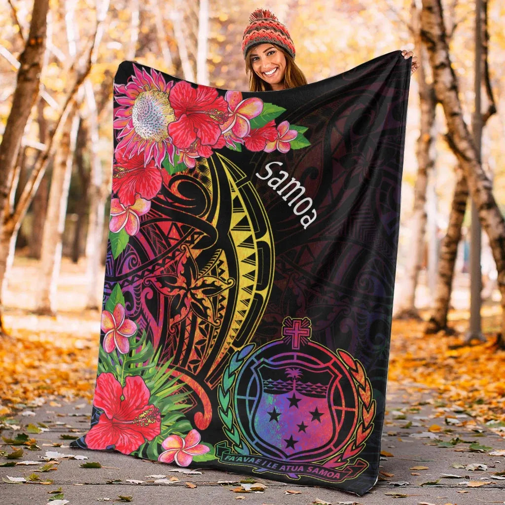 Samoa Premium Blanket - Tropical Hippie Style