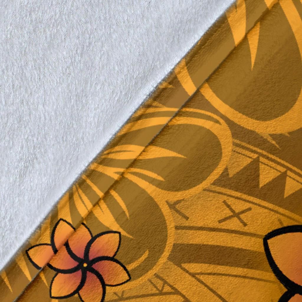 Samoa Premium Blanket - Turtle Plumeria (Gold)