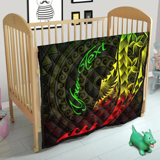 Samoa Premium Quilt - Custom Personalised Polynesian Pattern Style Reggae Color