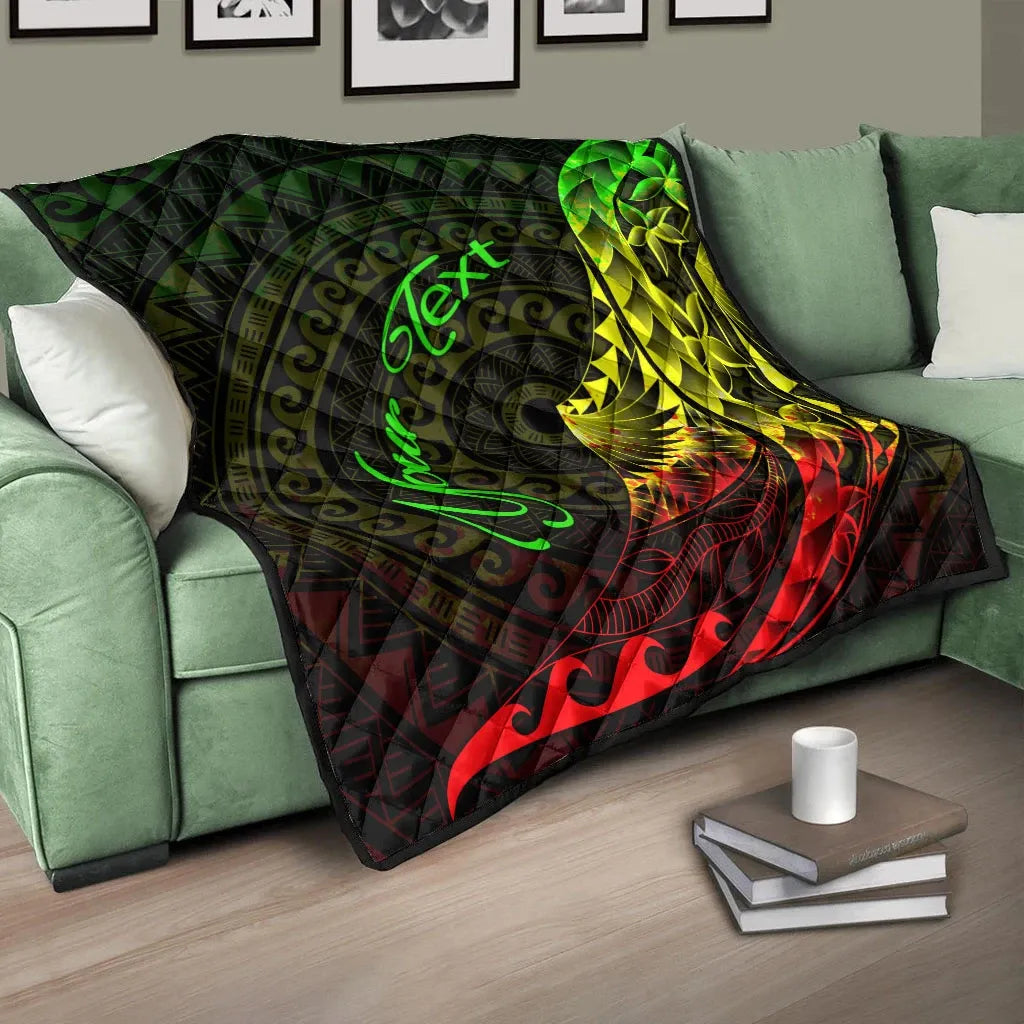 Samoa Premium Quilt - Custom Personalised Polynesian Pattern Style Reggae Color