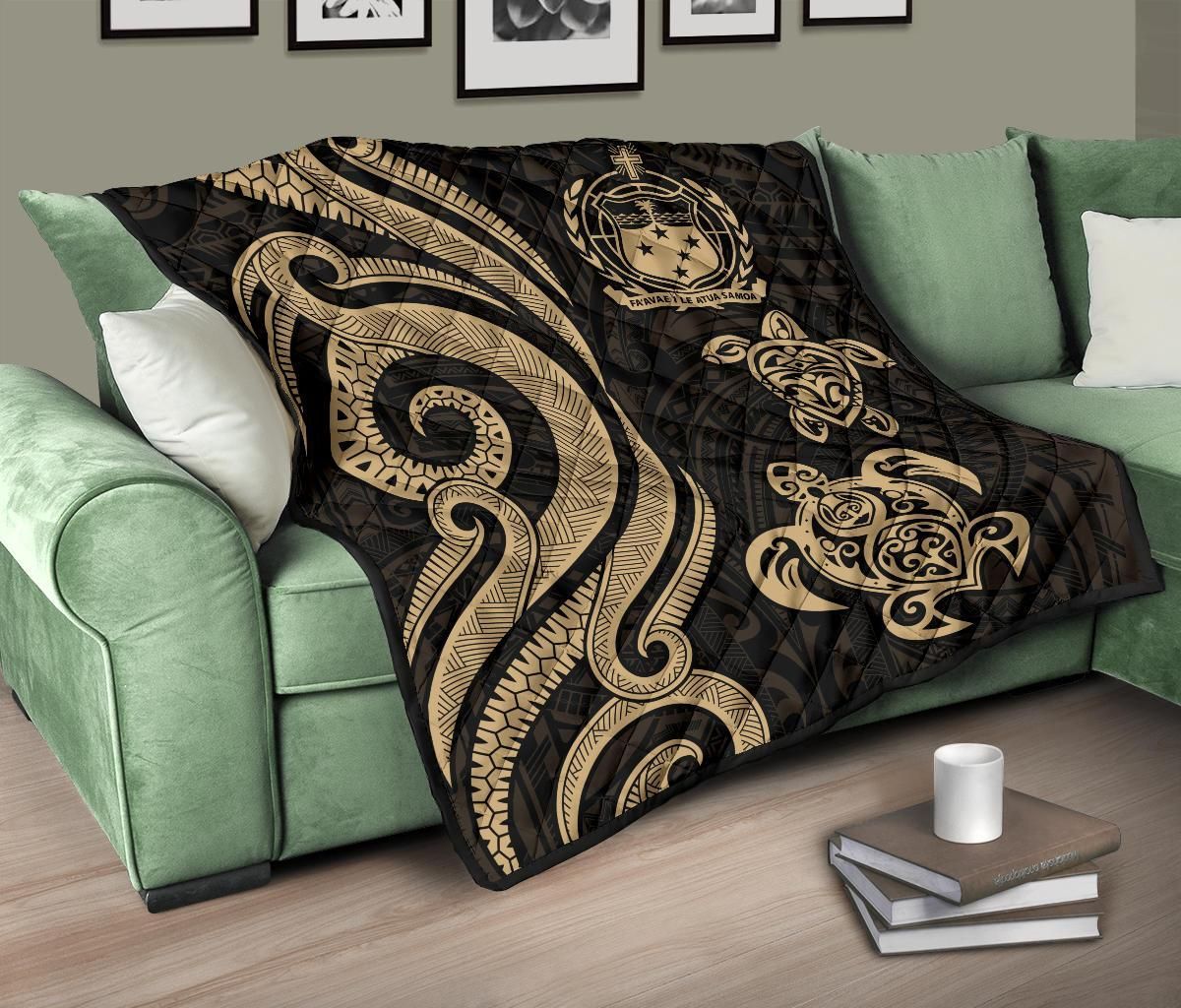 Samoa Premium Quilt - Gold Tentacle Turtle