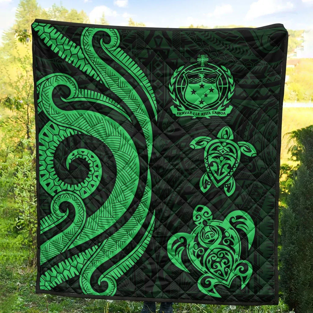 Samoa Premium Quilt - Green Tentacle Turtle