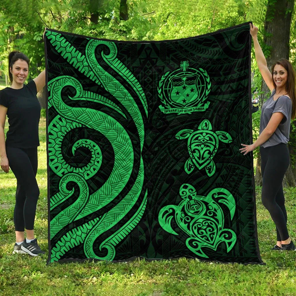 Samoa Premium Quilt - Green Tentacle Turtle