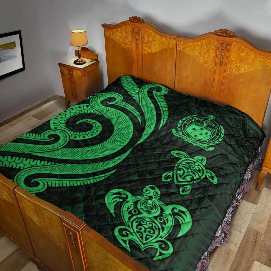 Samoa Premium Quilt - Green Tentacle Turtle