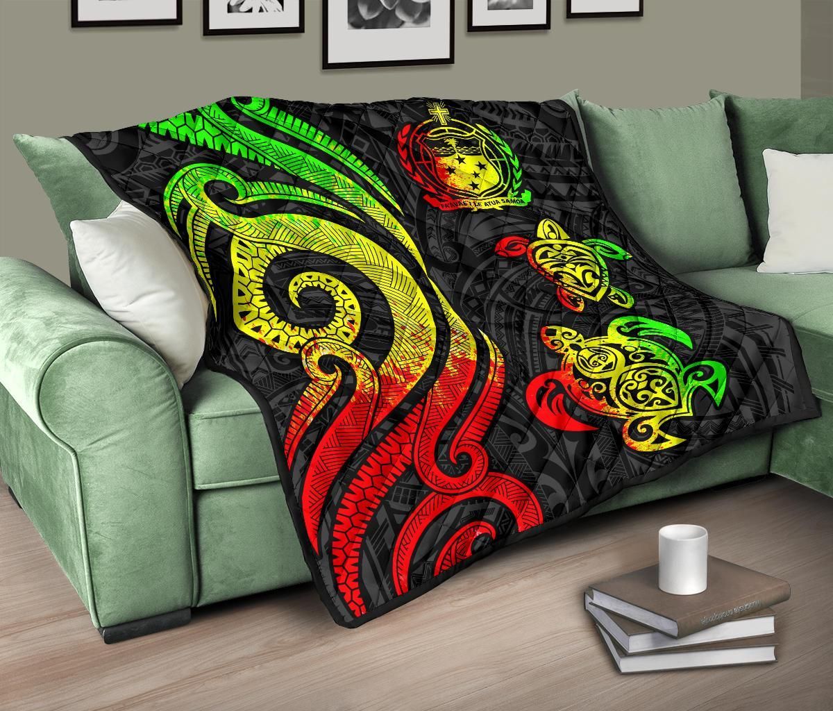 Samoa Premium Quilt - Reggae Tentacle Turtle