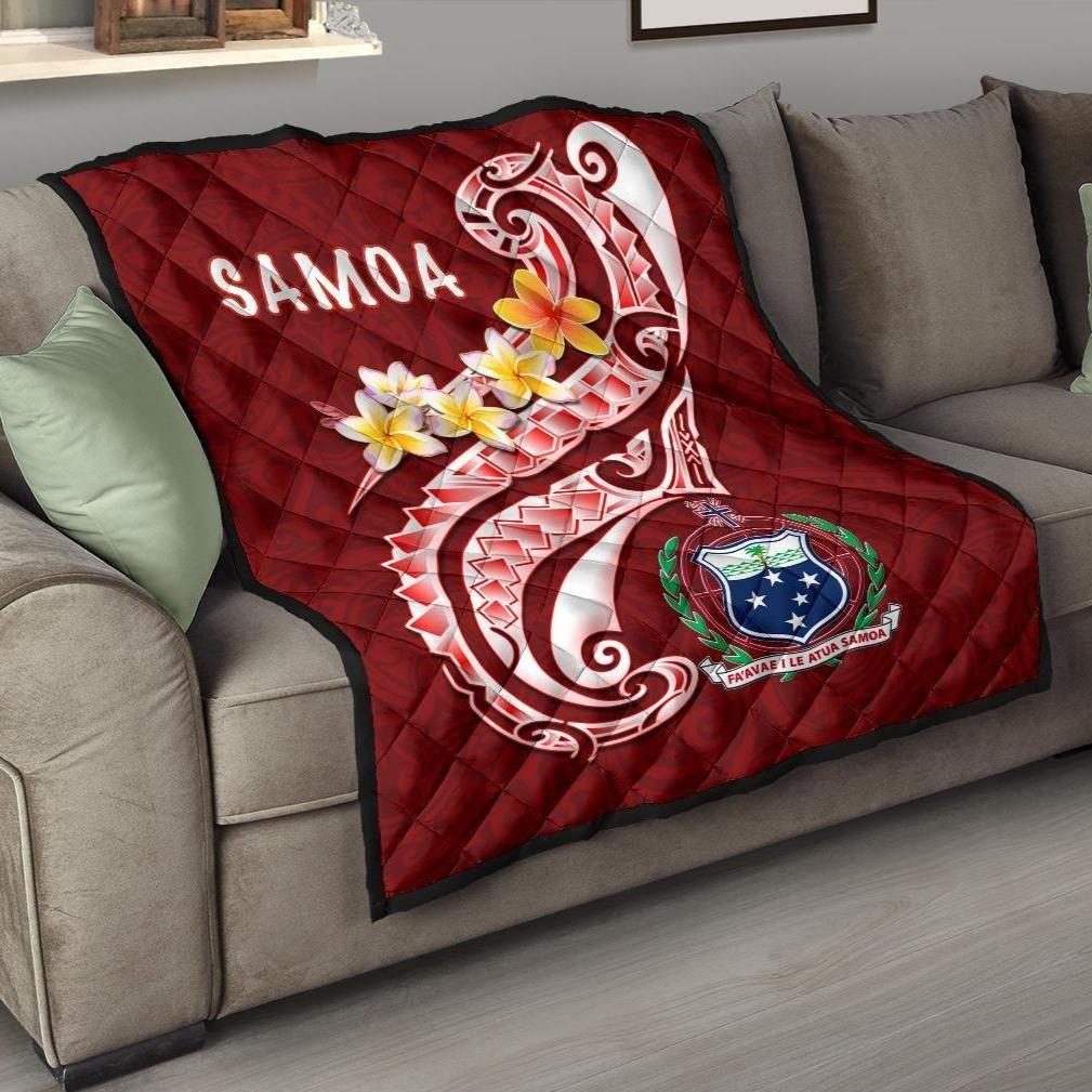 Samoa Premium Quilt - Samoa Seal Polynesian Patterns Plumeria