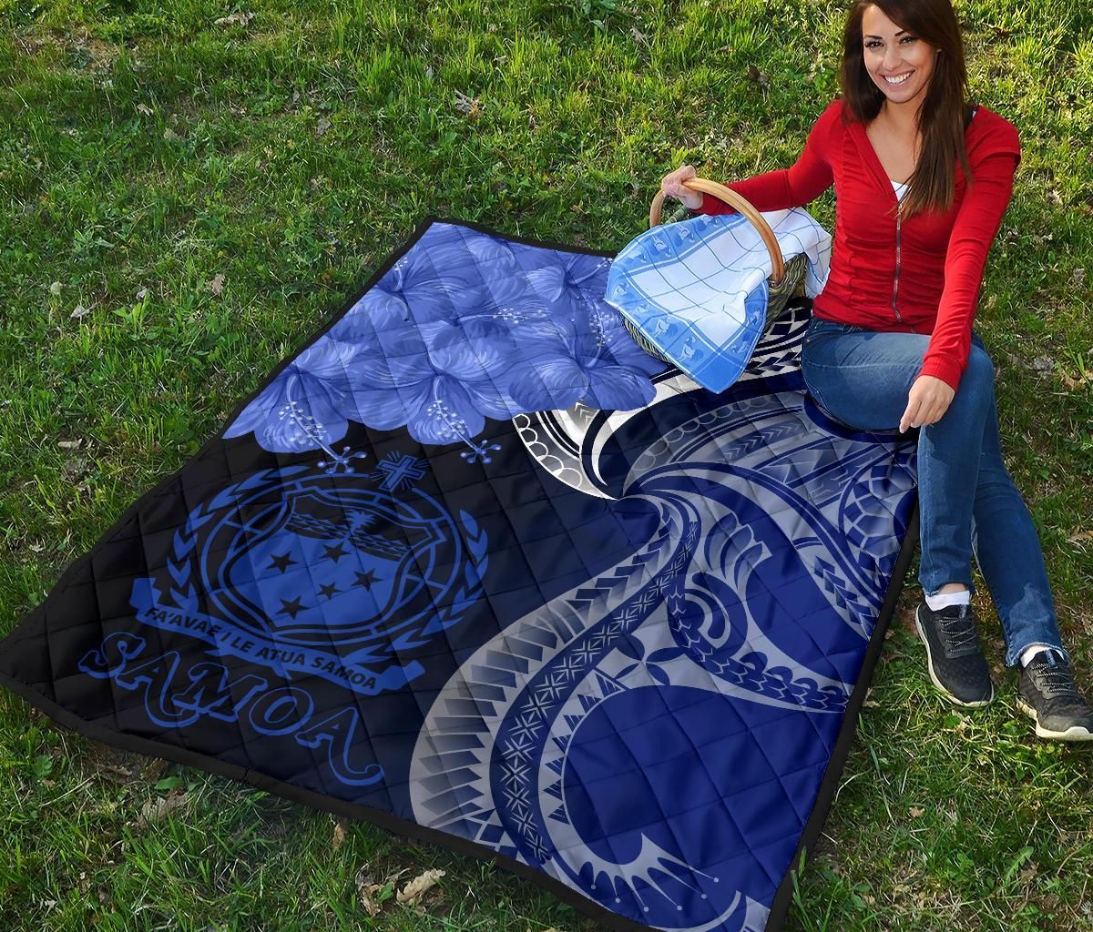 Samoa Premium Quilt - Samoa Seal Wave Style (Blue)