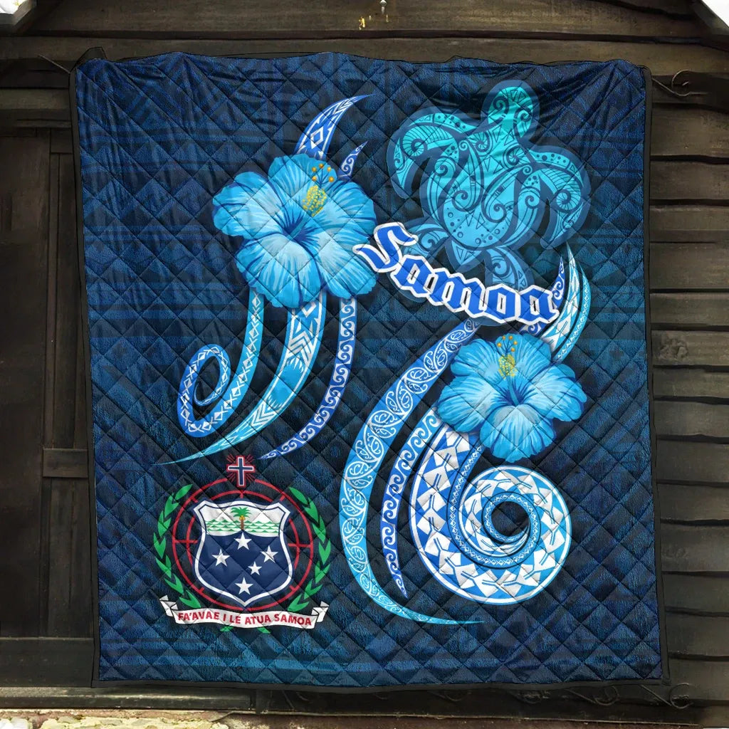 Samoa Premium Quilt -Turtle and Tribal Tattoo Of Polynesian