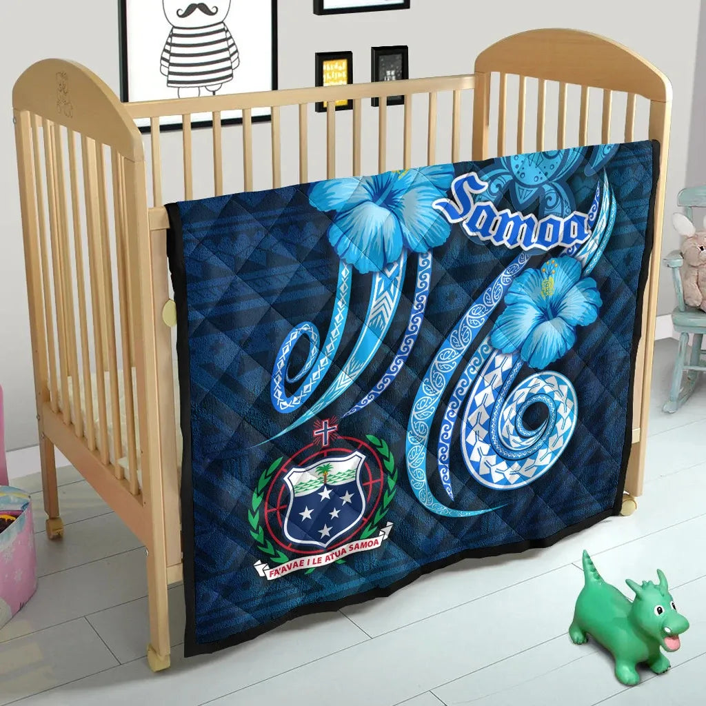 Samoa Premium Quilt -Turtle and Tribal Tattoo Of Polynesian