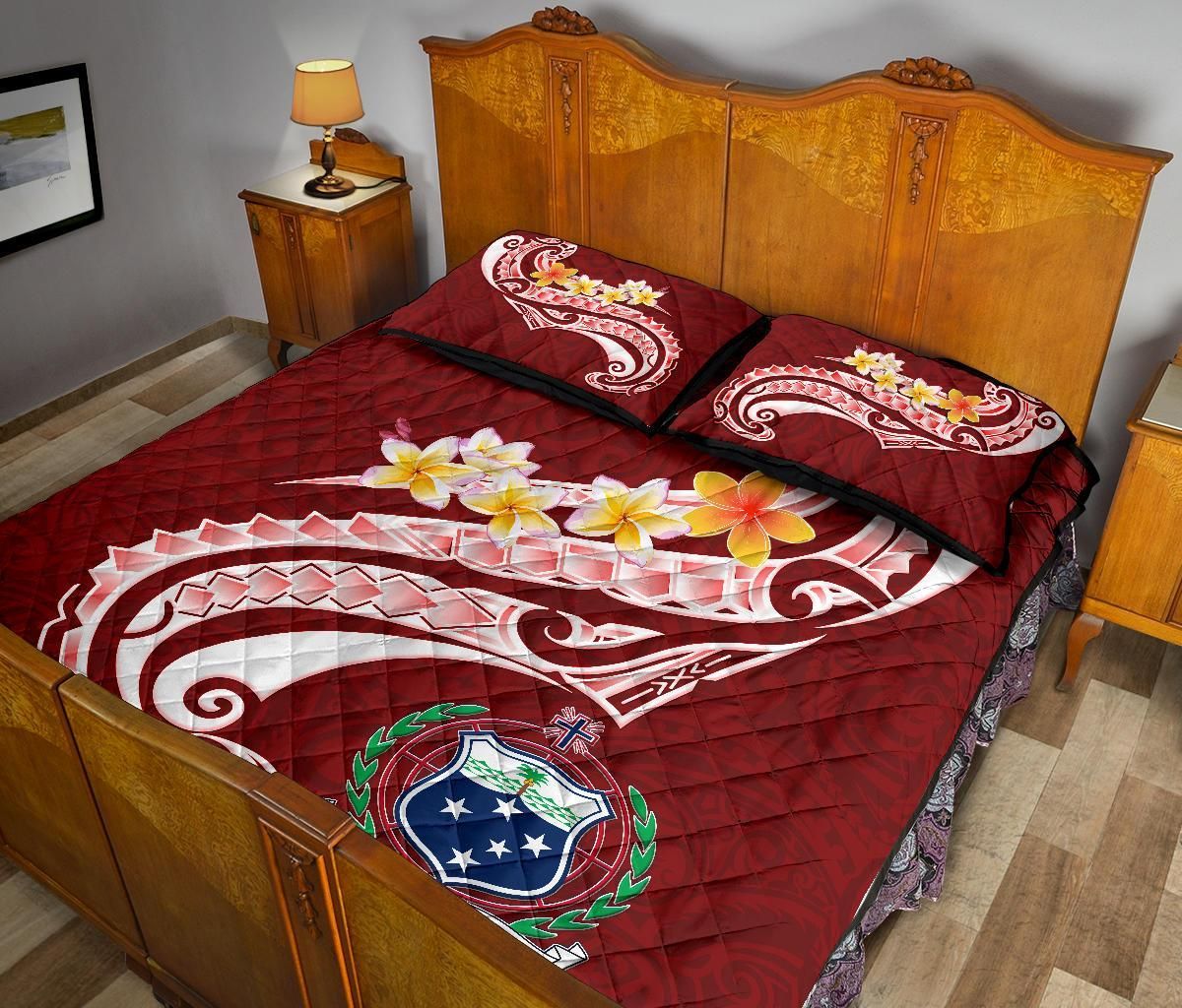 Samoa Quilt Bed Set - Samoa Seal Polynesian Patterns Plumeria