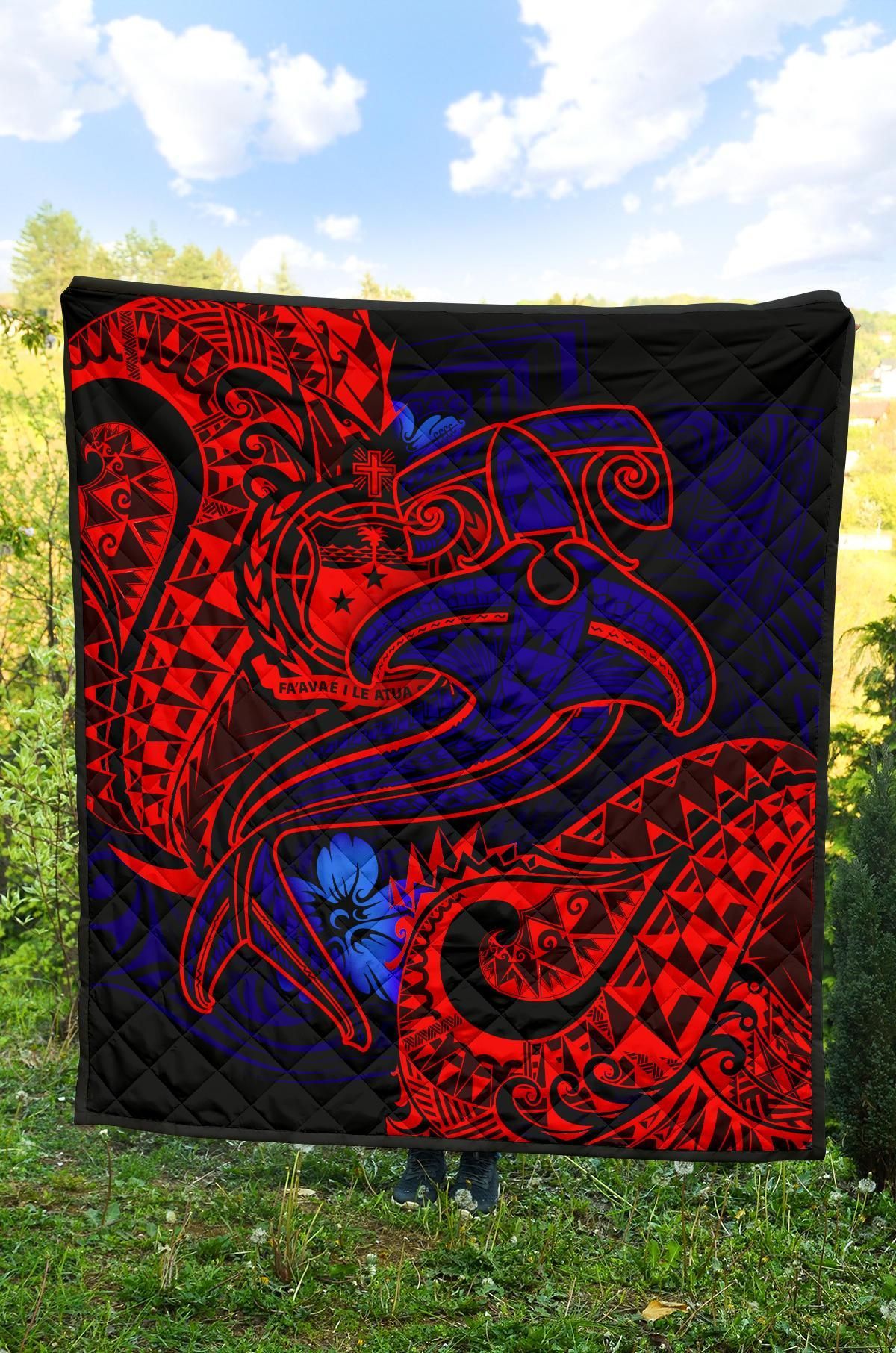 Samoa Quilt - Blue Shark Polynesian Tattoo