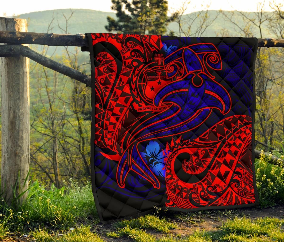 Samoa Quilt - Blue Shark Polynesian Tattoo