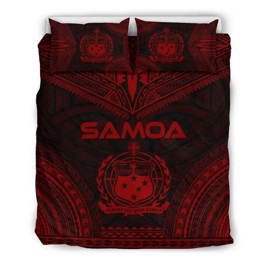 Samoa Polynesian Chief Duvet Cover Set - Red Version