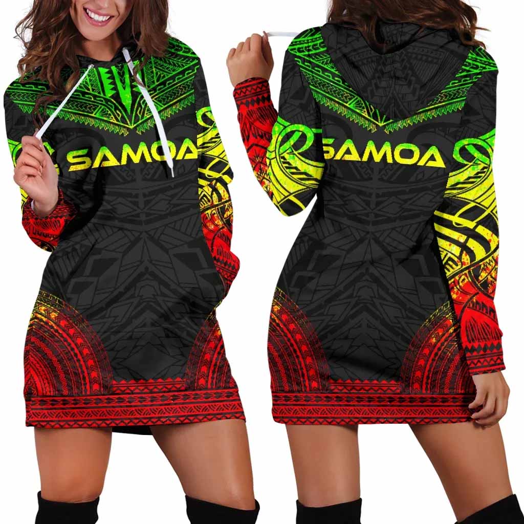 Samoa Female Hoodie Dress - Polynesian Reggae Chief