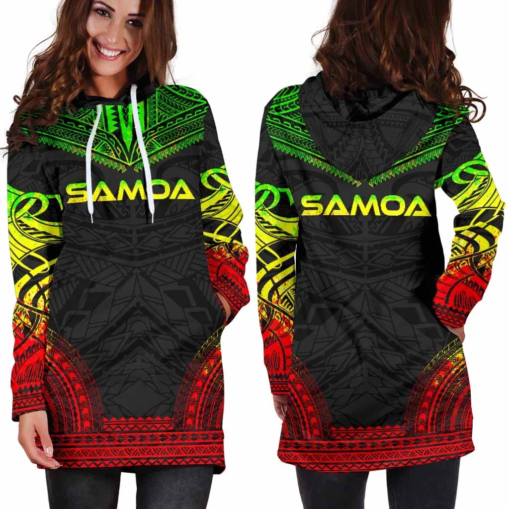 Samoa Female Hoodie Dress - Polynesian Reggae Chief