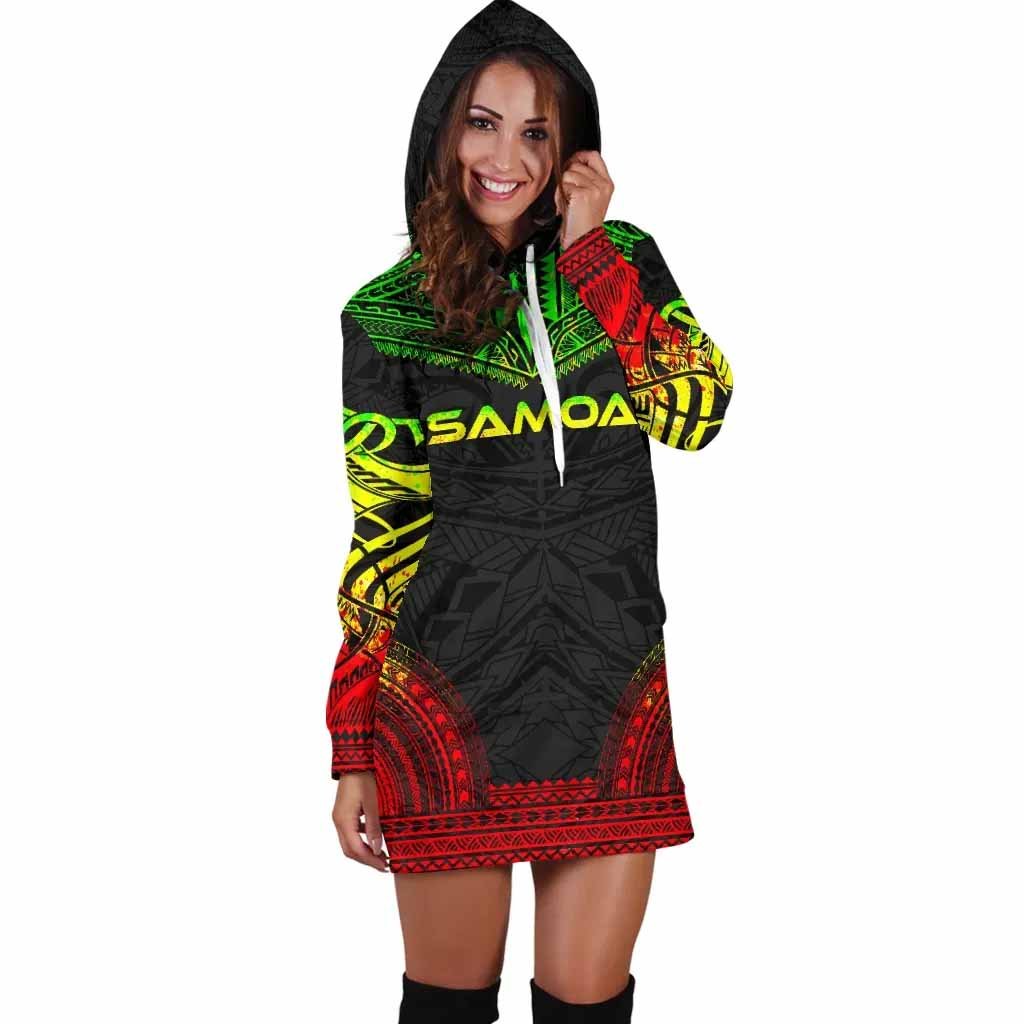 Samoa Female Hoodie Dress - Polynesian Reggae Chief