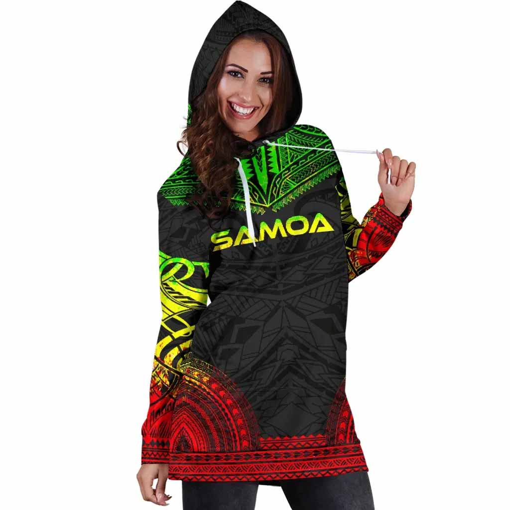 Samoa Female Hoodie Dress - Polynesian Reggae Chief