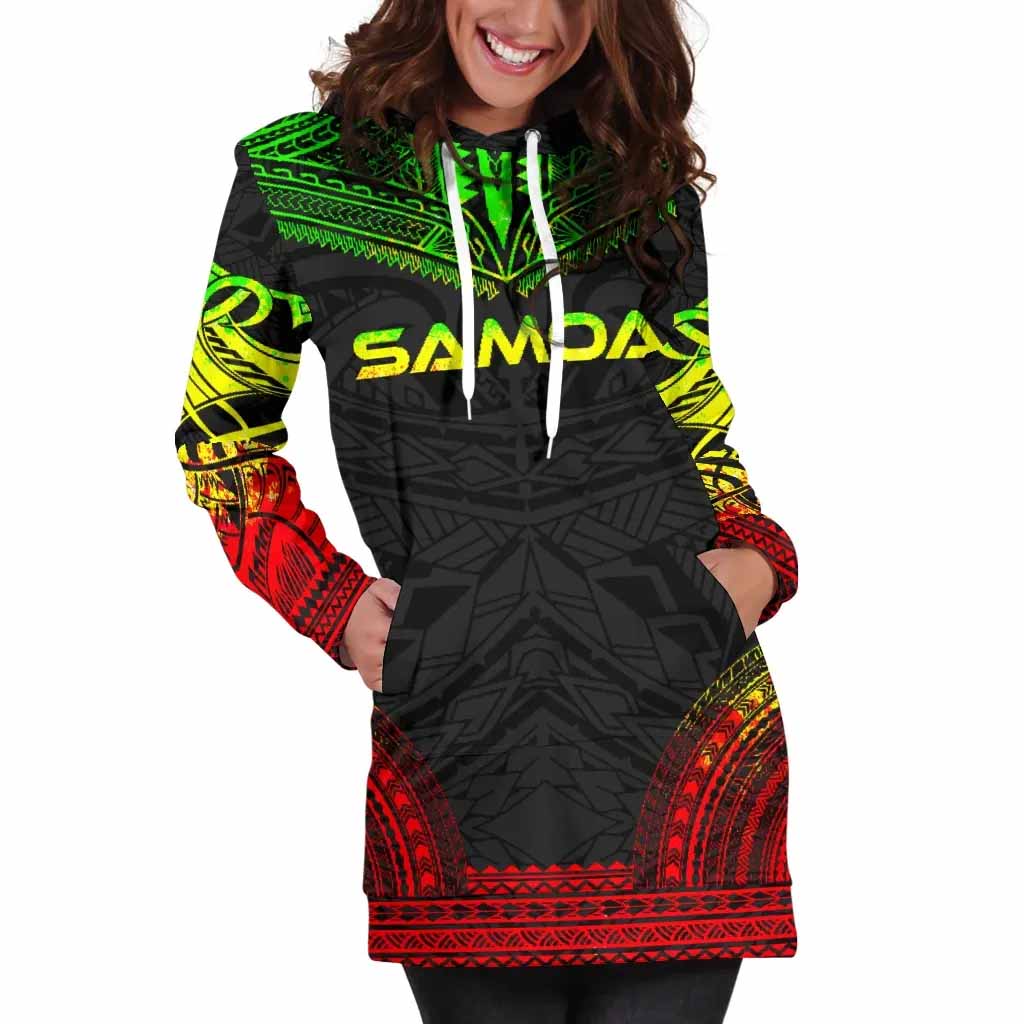Samoa Female Hoodie Dress - Polynesian Reggae Chief