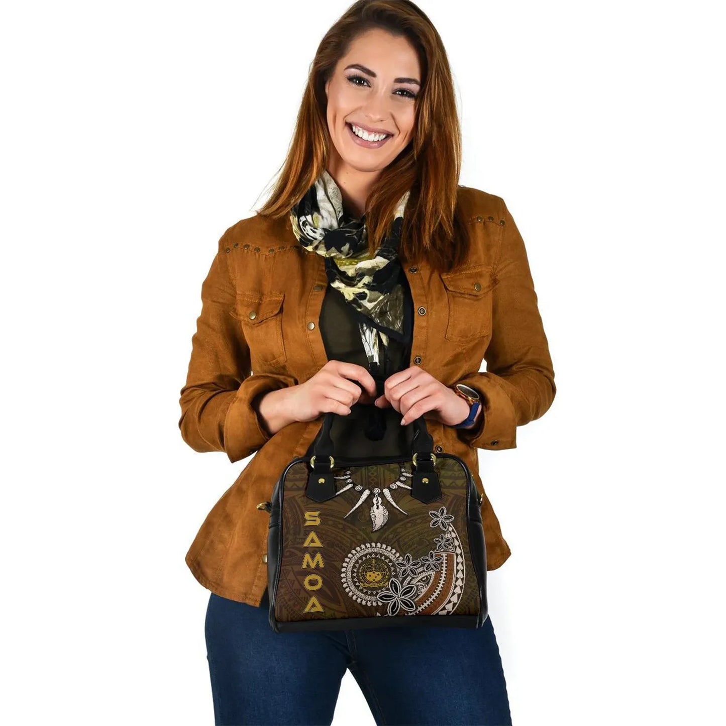 Samoa Shoulder Handbag - Polynesian Boar Tusk