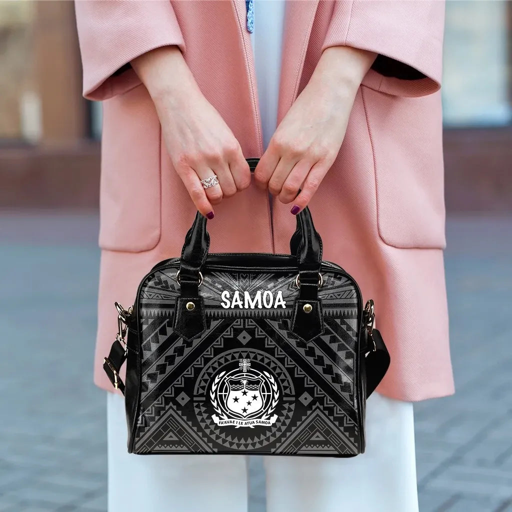 Samoa Shoulder Handbag - Samoa Seal In Polynesian Tattoo Style