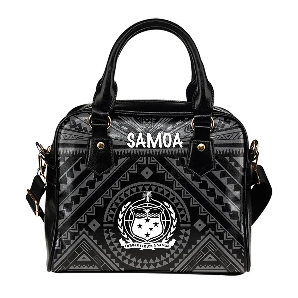 Samoa Shoulder Handbag - Samoa Seal In Polynesian Tattoo Style