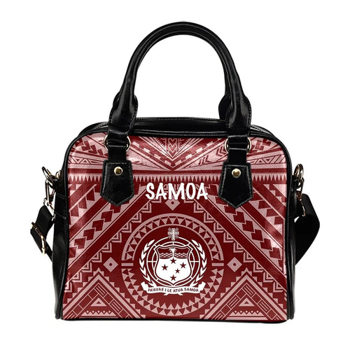 Samoa Shoulder Handbag - Samoa Seal In Polynesian Tattoo Style (Red)