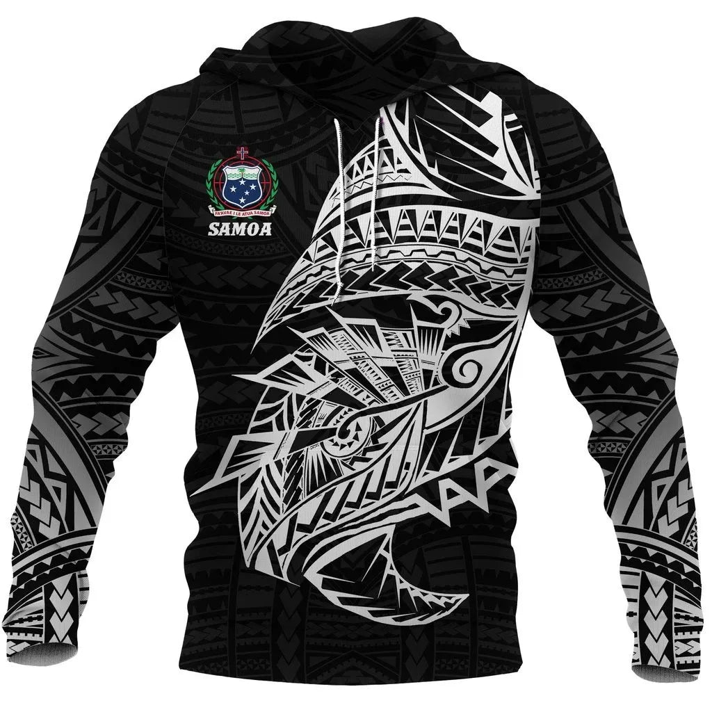 Samoa Tattoo Rugby Style Hoodie Black