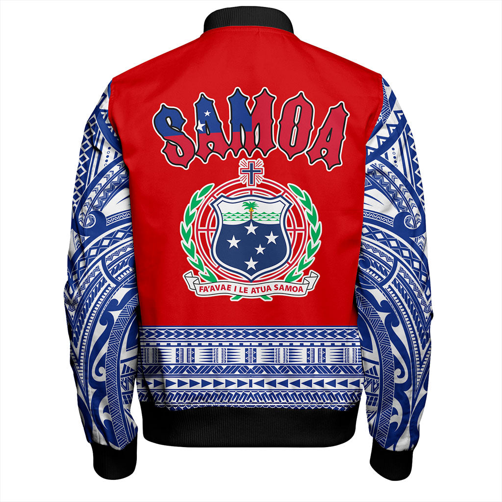 Samoa Bomber Jacket Tribal Polynesia Printed Flag Simple Style