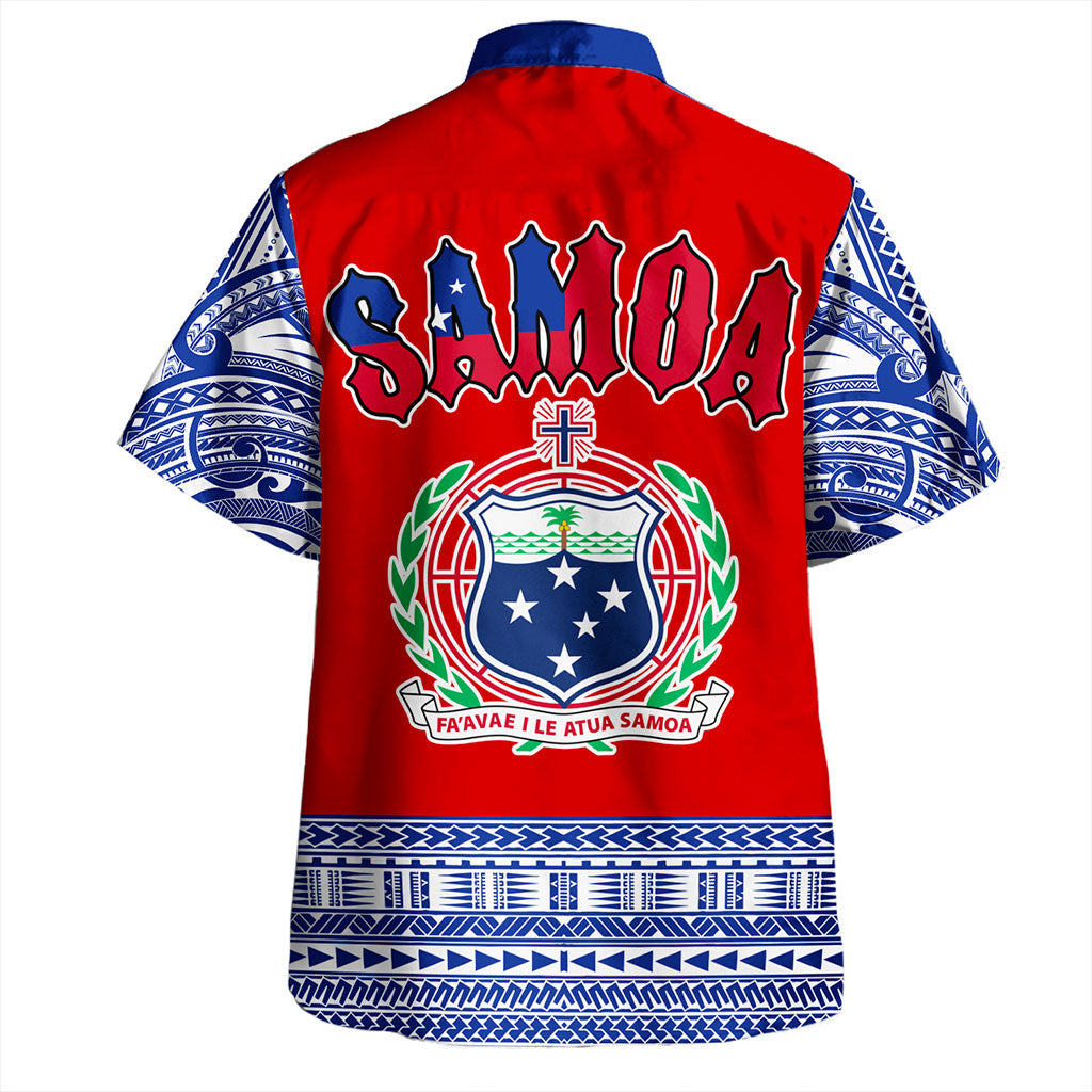 Samoa Hawaiian Shirt Tribal Polynesia Printed Flag Simple Style