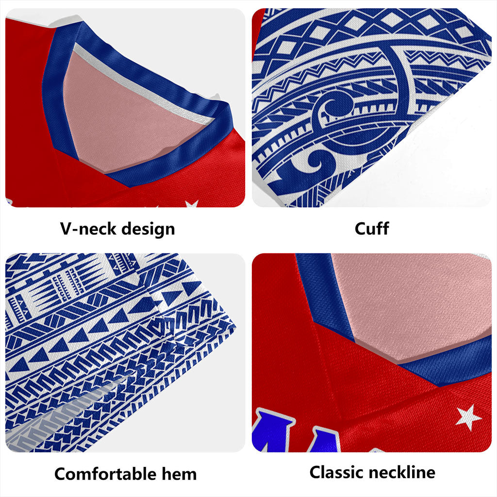 Samoa Rugby Jersey Tribal Polynesia Printed Flag Simple Style