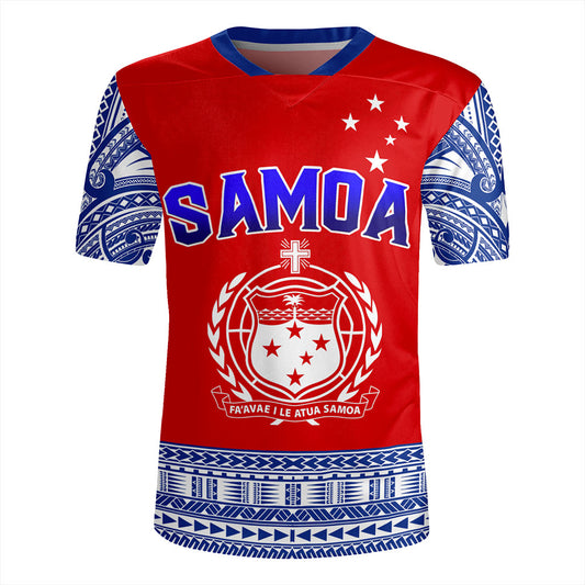 Samoa Rugby Jersey Tribal Polynesia Printed Flag Simple Style