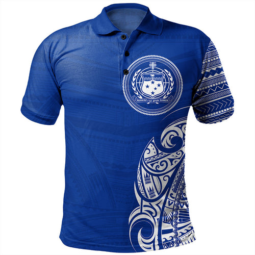 Samoa Polo Shirt Polynesia Tribal Pattern Coat Of Arms