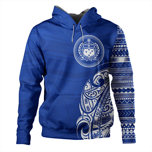 Samoa Hoodie Polynesia Tribal Pattern Coat Of Arms