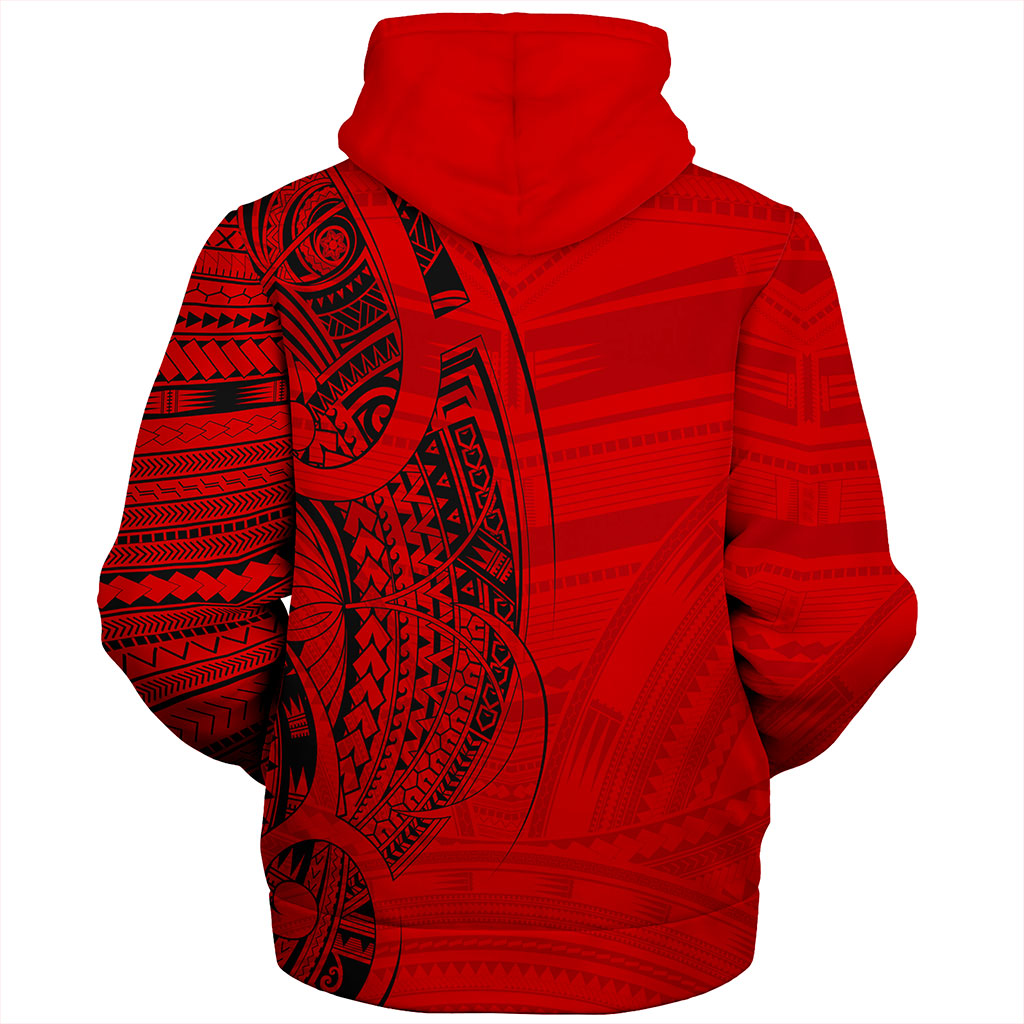 Samoa Sherpa Hoodie Polynesia Tribal Pattern Coat Of Arms