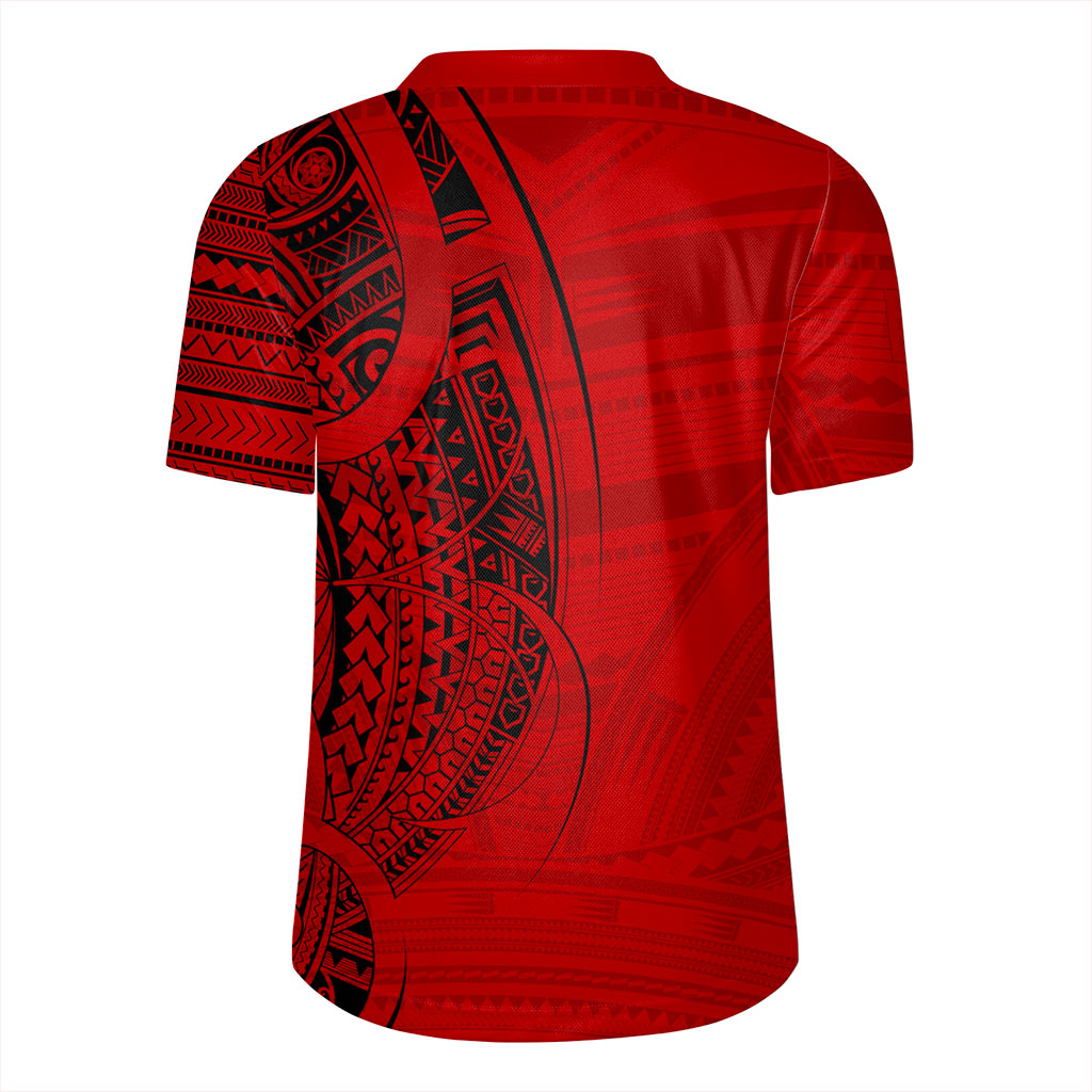 Samoa Rugby Jersey Polynesia Tribal Pattern Coat Of Arms
