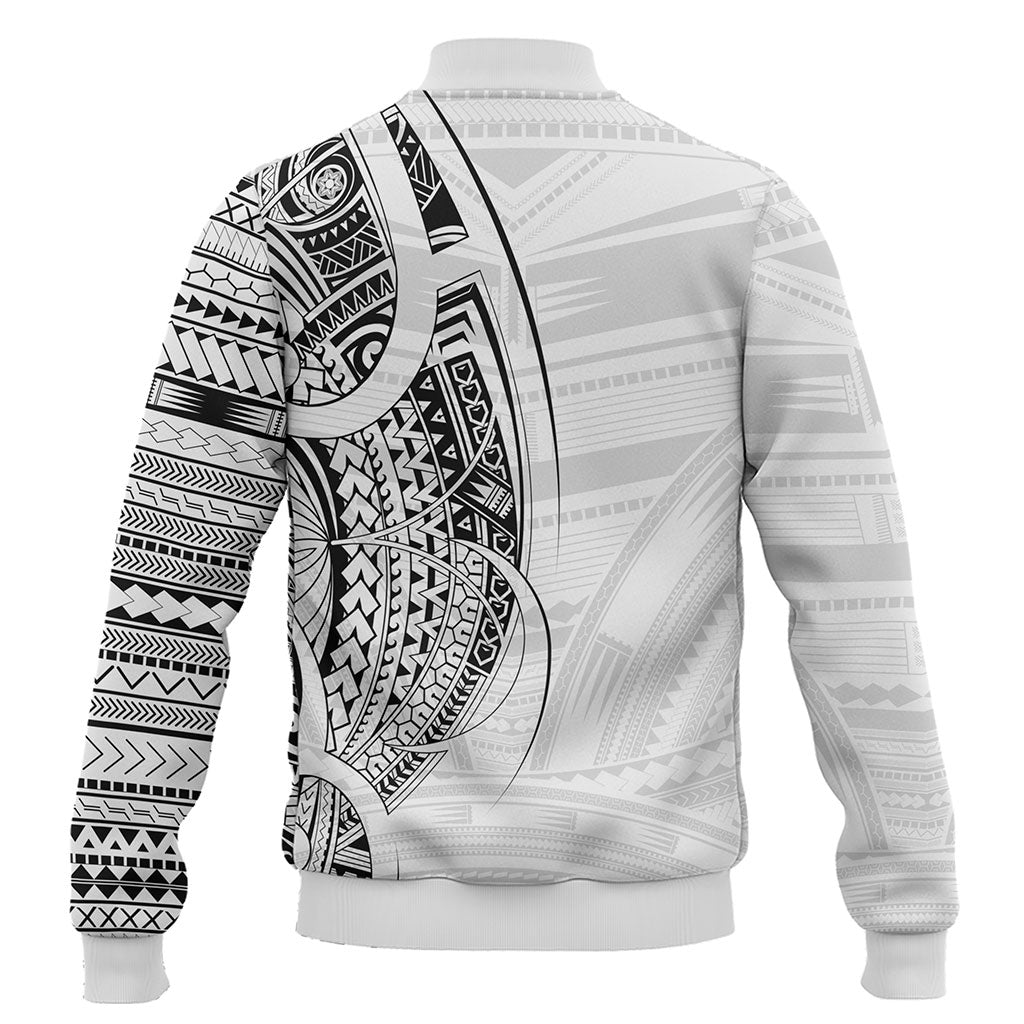 Samoa Baseball Jacket Polynesia Tribal Pattern Coat Of Arms