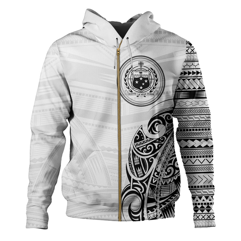 Samoa Hoodie Polynesia Tribal Pattern Coat Of Arms