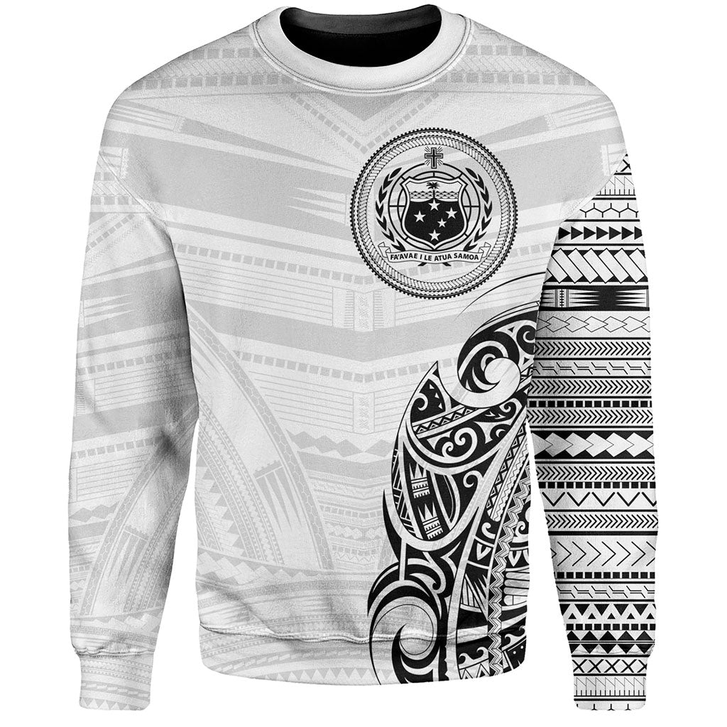 Samoa Sweatshirt Polynesia Tribal Pattern Coat Of Arms