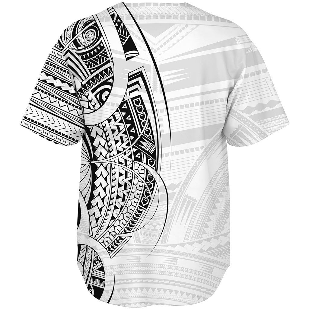 Samoa Baseball Shirt Polynesia Tribal Pattern Coat Of Arms