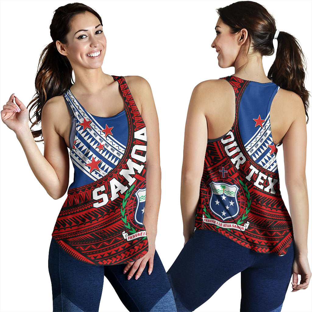 Samoa Women Tank Custom Tribal Polynesian Flag Print