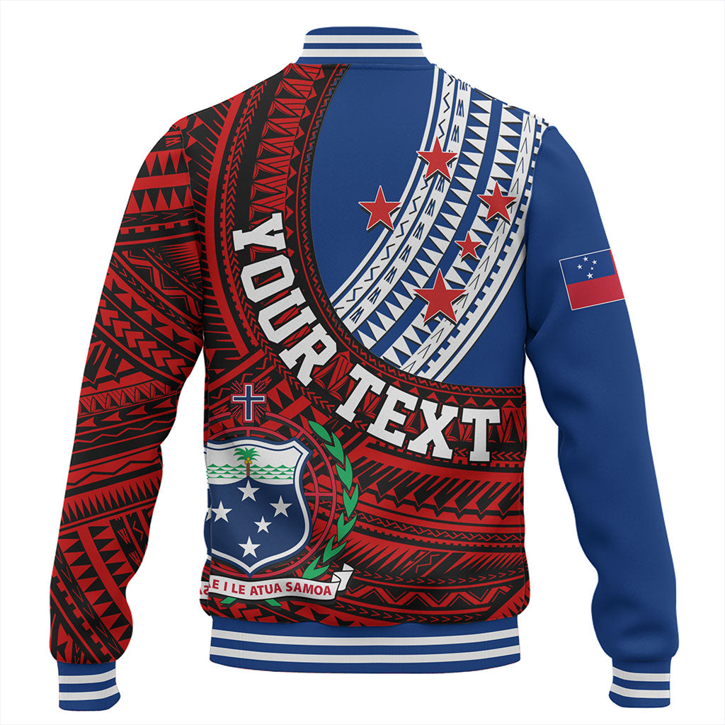 Samoa Baseball Jacket Custom Tribal Polynesian Flag Print