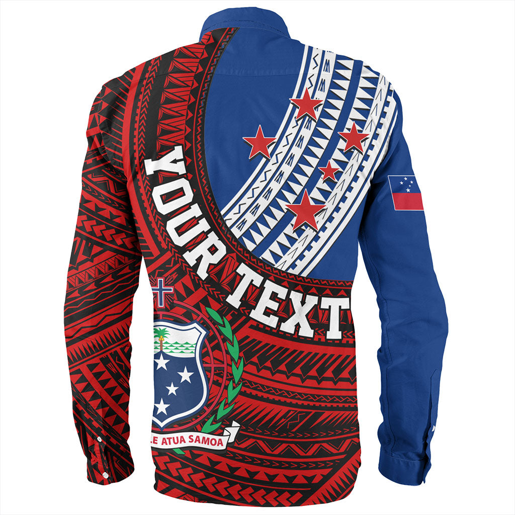 Samoa Long Sleeve Shirt Custom Tribal Polynesian Flag Print