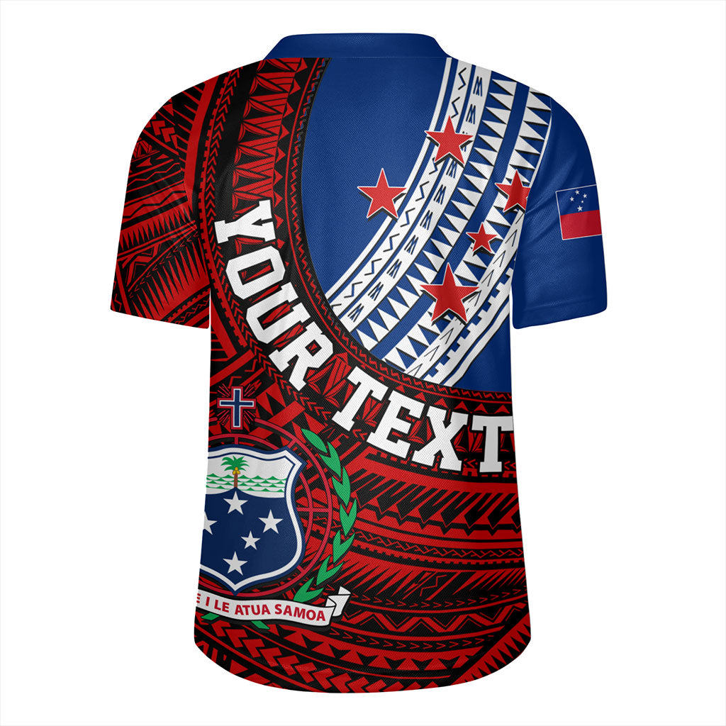 Samoa Rugby Jersey Custom Tribal Polynesian Flag Print